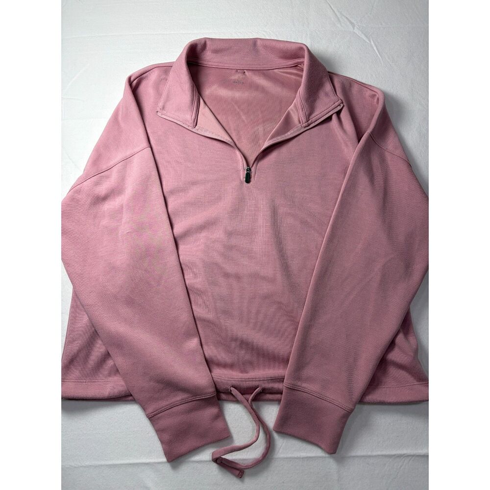 Gaiam Half Zip Cinch Hem Sweatshirt Dusty Mauve Pink Pullover Womens XL
